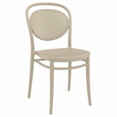 GRILLGEAR 17.3 in. Marcel Resin Outdoor Chair, Taupe GR3453083